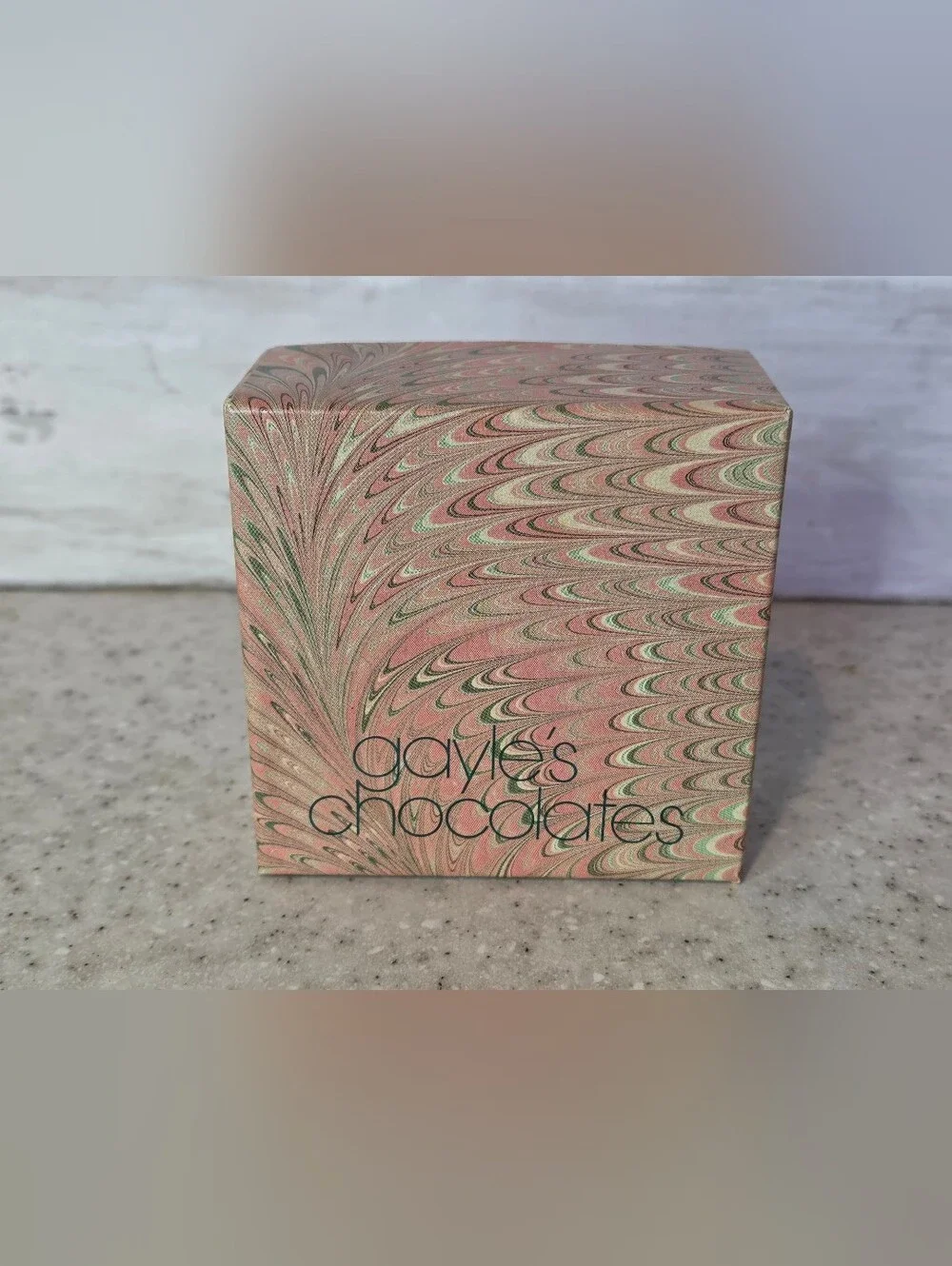 Vintage Gayle’s Chocolates Empty Box Marbled Paper Claudia A Brozo Ephemera